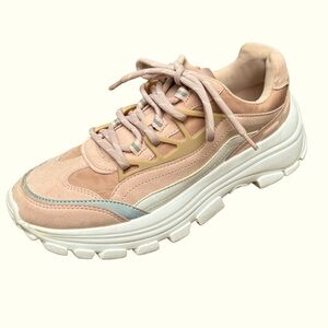 Zara Women’s 7 1/2 Blush Pink Chunky “Platform”  Sneakers, Zara Pink Shoes